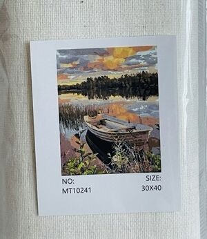 Paint by Number Adults Autumn Fall Boat Lake Scene Canvas 30" x 40" MT10241 New